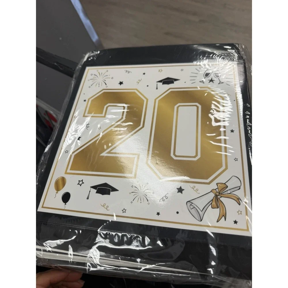 8 Pack Graduation Decorations 2026 - Black Gold Balloon Boxes for Class of 2026.